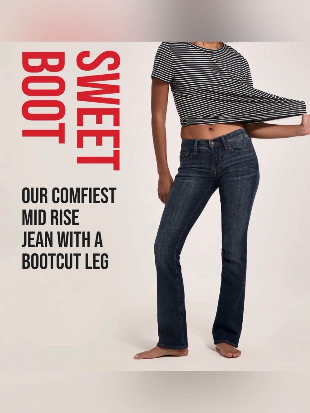 Lucky Brand Dark Blue Women's Sweet Mid Rise Boot Cut Jeans